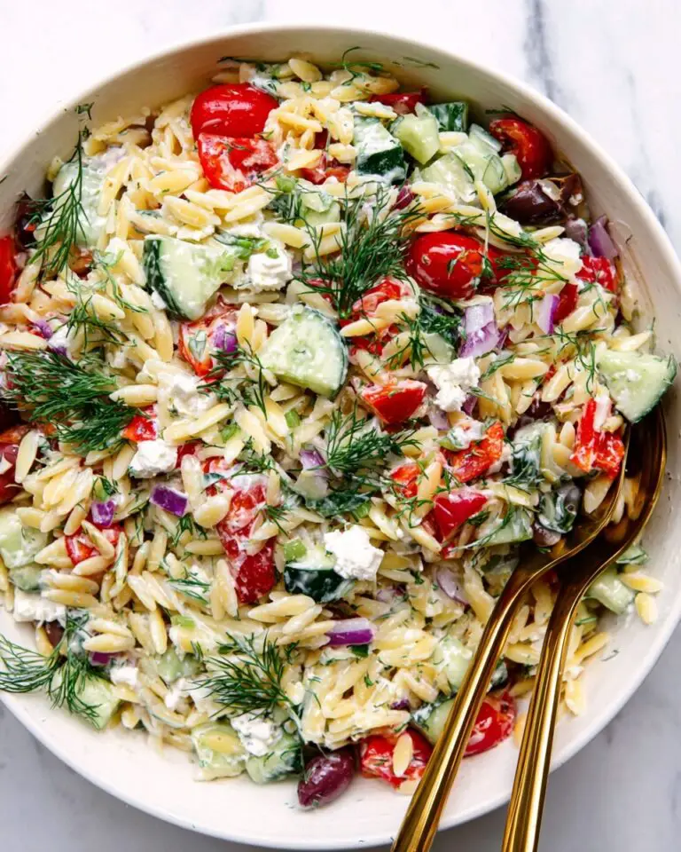 Greek Orzo Pasta Salad with Creamy Tzatziki Dressing Recipe