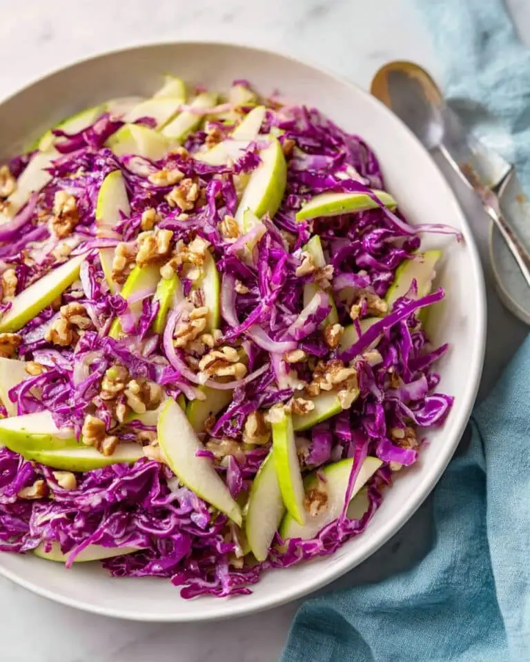 Red Cabbage Salad with Apples, Walnuts, and Apple Cider Vinaigrette Recipe