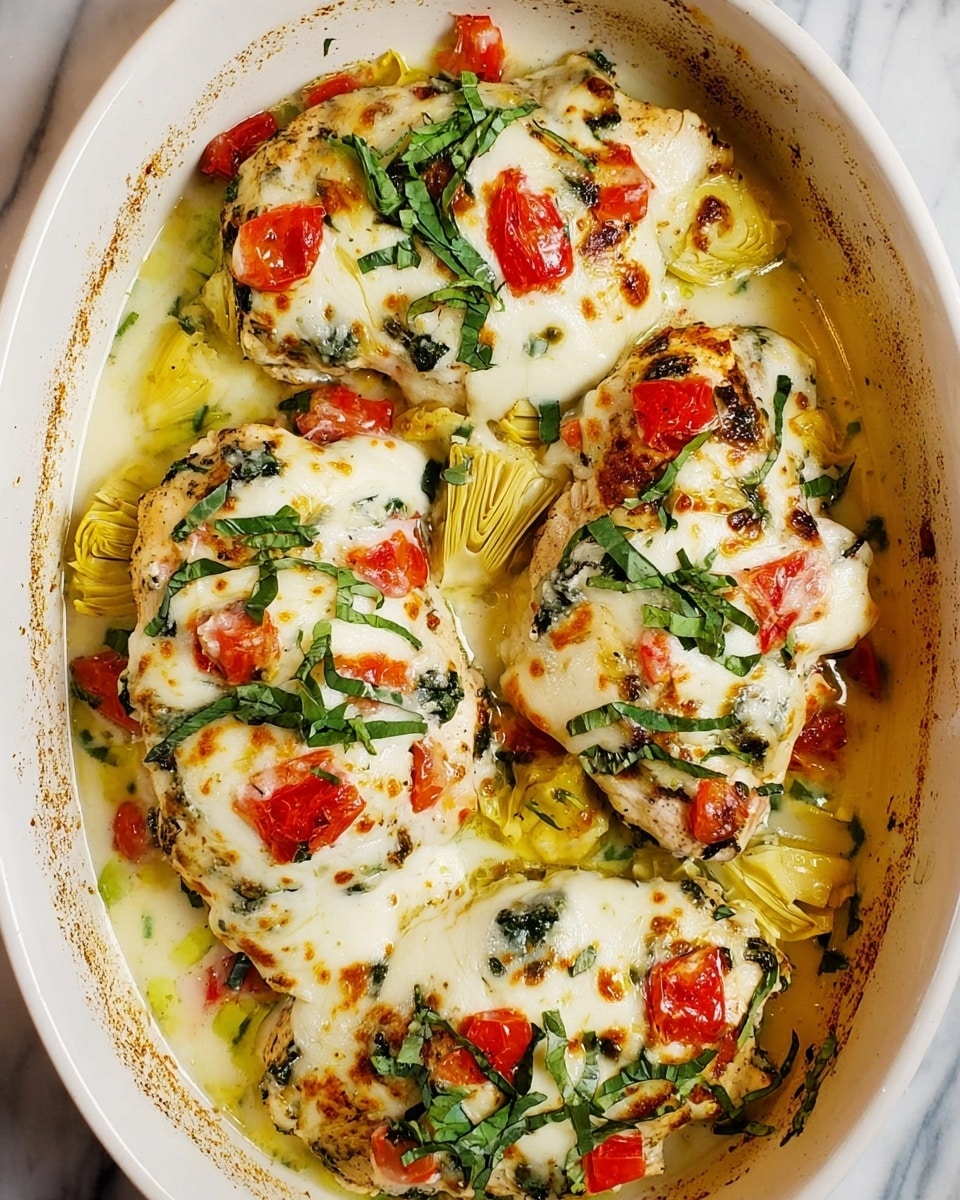 Tomato Basil Artichoke Baked Chicken Recipe