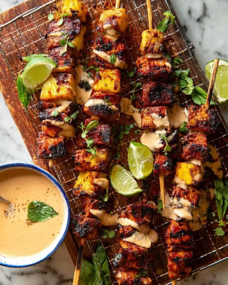 Chipotle Pineapple Bang Bang Chicken Skewers Recipe