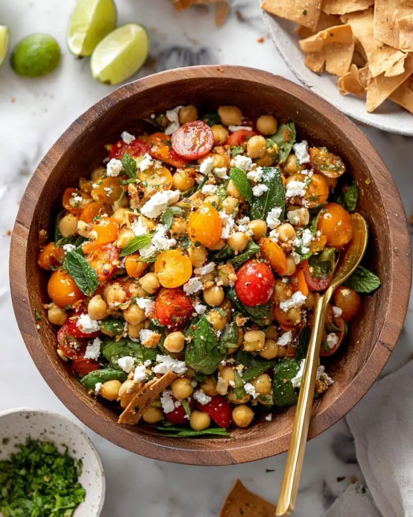 Spiced Chickpea Salad with Tahini and Pita Crunch Recipe