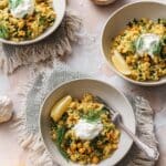 Lemony Spinach Feta Rice Casserole with Chickpeas Recipe