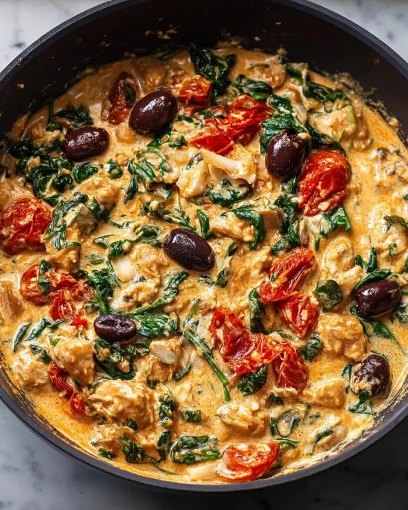 Salmon Feta Bake with Cherry Tomatoes, Butter Beans, and Kalamata Olives Recipe