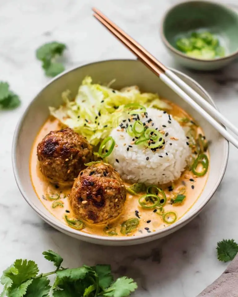 30-Minute Thai Turkey Meatballs with Coconut Curry Recipe