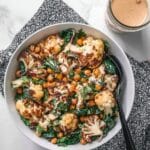 Roasted Cauliflower Salad with Lemon Tahini Dressing and Spiced Chickpeas Recipe