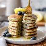 Lemon Poppy Seed Pancakes with Lemon Glaze Recipe