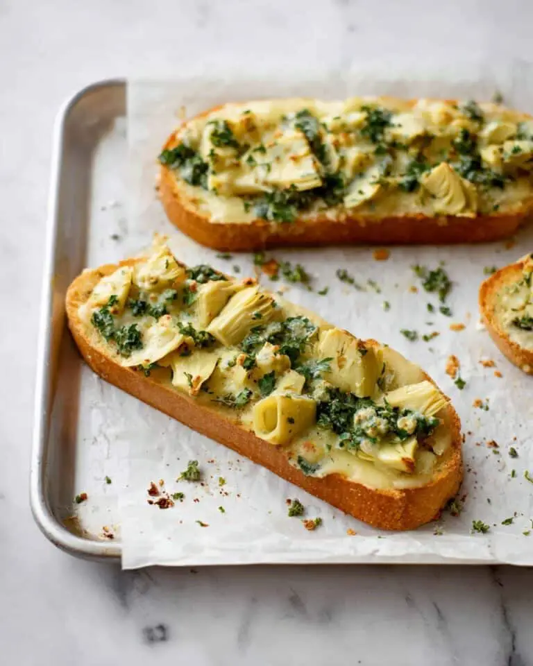 Spinach Artichoke French Bread Pizzas Recipe