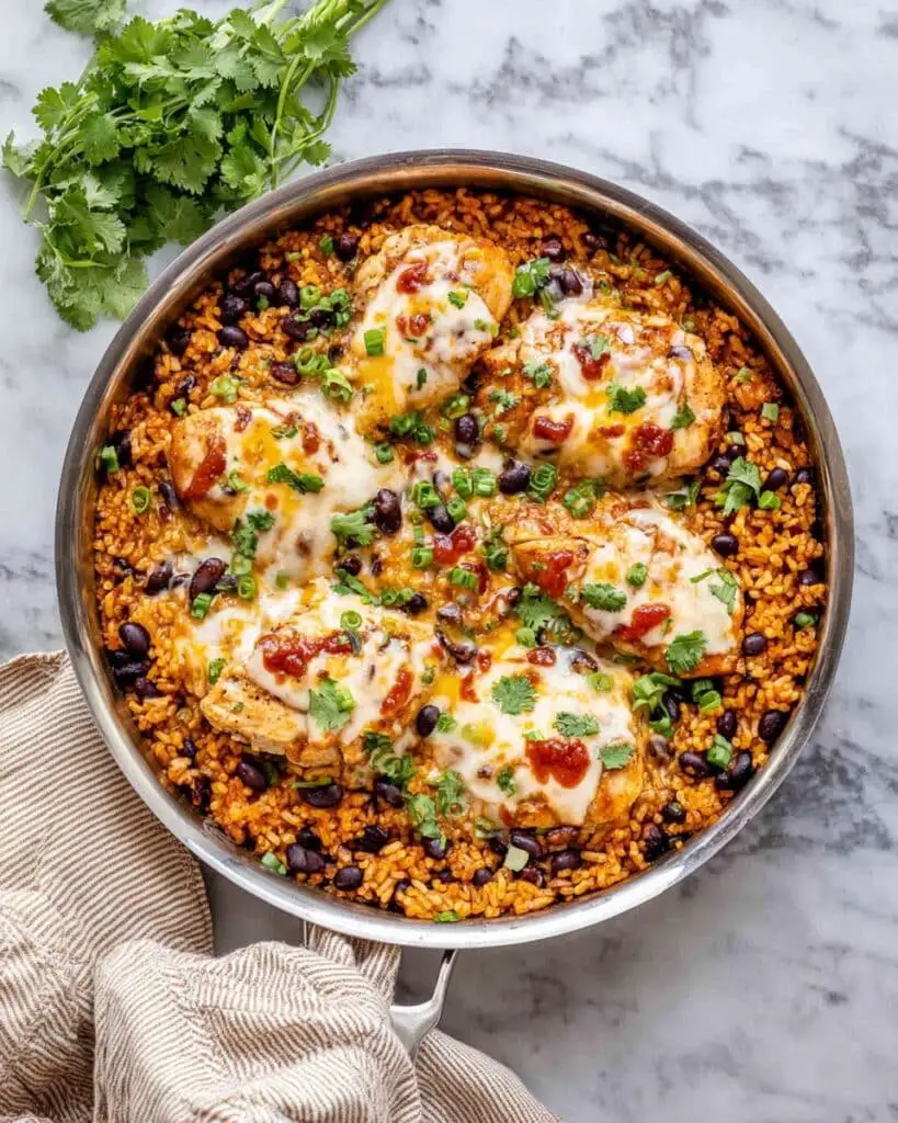 Salsa Chicken and Cauliflower Rice Skillet Recipe