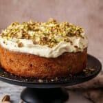 Pistachio Cake with Cream Cheese Whip and Chopped Pistachios Recipe