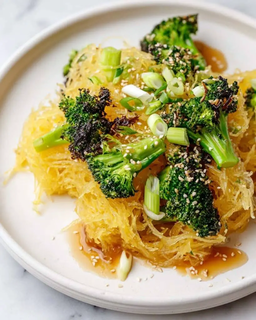 Sesame Spaghetti Squash Noodles with Broccoli Recipe