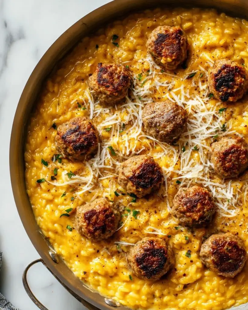Sage Turkey Meatballs with Pumpkin Orzo Recipe