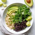 Black Beans and Rice Burrito Bowls with Cilantro-Lime Vinaigrette Recipe