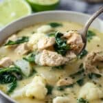 Cauliflower Chicken Soup with Coconut Milk and Spices Recipe