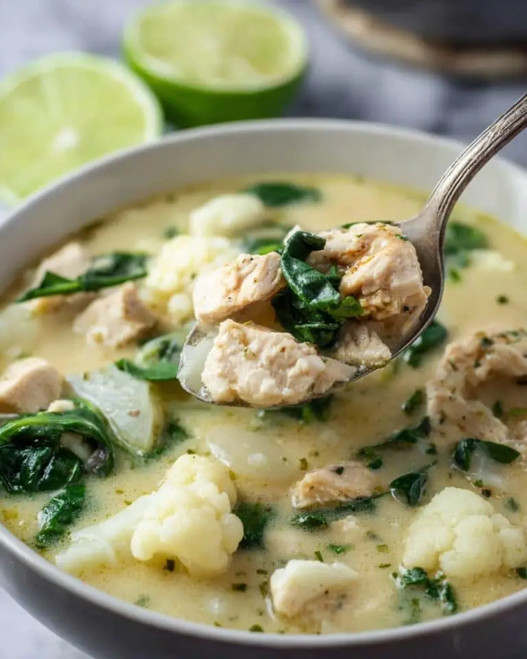 Cauliflower Chicken Soup with Coconut Milk and Spices Recipe