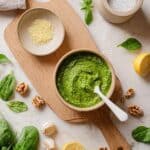 Spinach Pesto with Lemon, Capers, and Nutty Basil Recipe