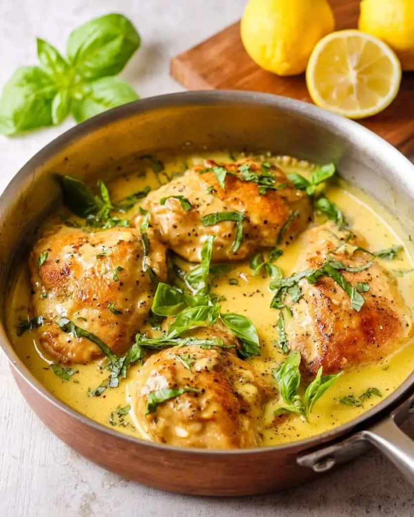 Buttery Lemon Basil Chicken Recipe