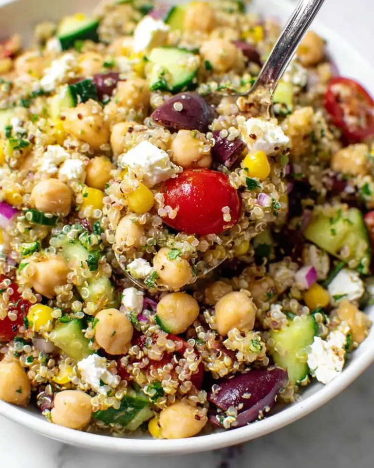 Quinoa Chickpea Salad with Feta and Marinated Chickpeas Recipe
