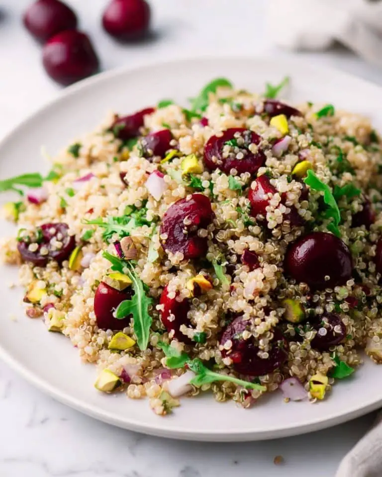 Cherry, Pistachio & Mint Quinoa Salad Recipe