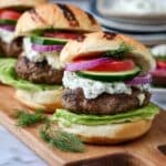 Greek Burger with Feta and Tzatziki Recipe