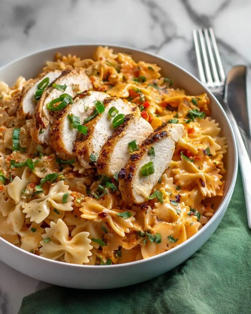 Creamy Spicy Chicken Pasta with Summer Vegetables Recipe