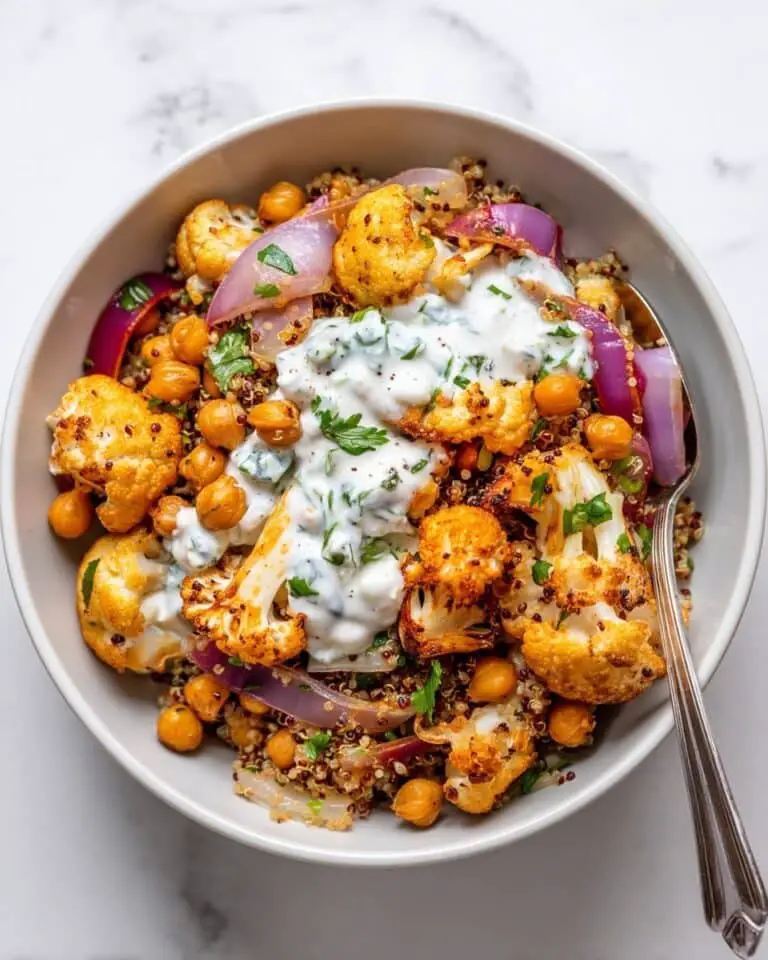 Cauliflower Shawarma Bowl with Chickpeas and Quinoa Recipe