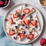 Frozen Yogurt Bark with Strawberries, Blueberries, and Granola Recipe