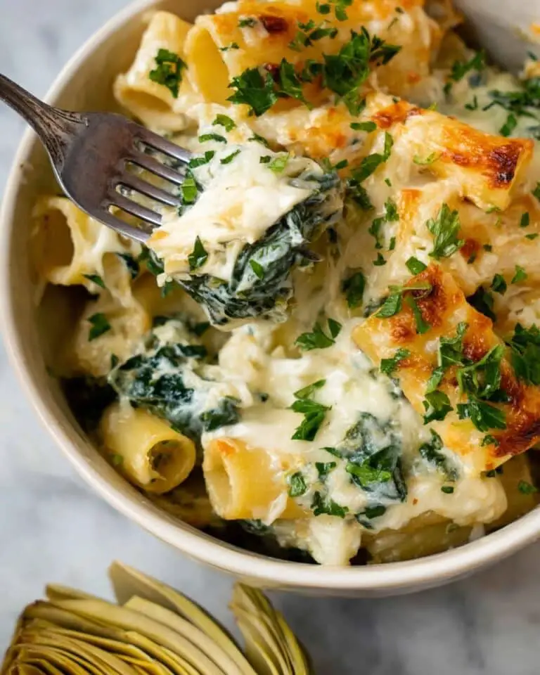 Spinach Artichoke Chicken Pasta Casserole Recipe