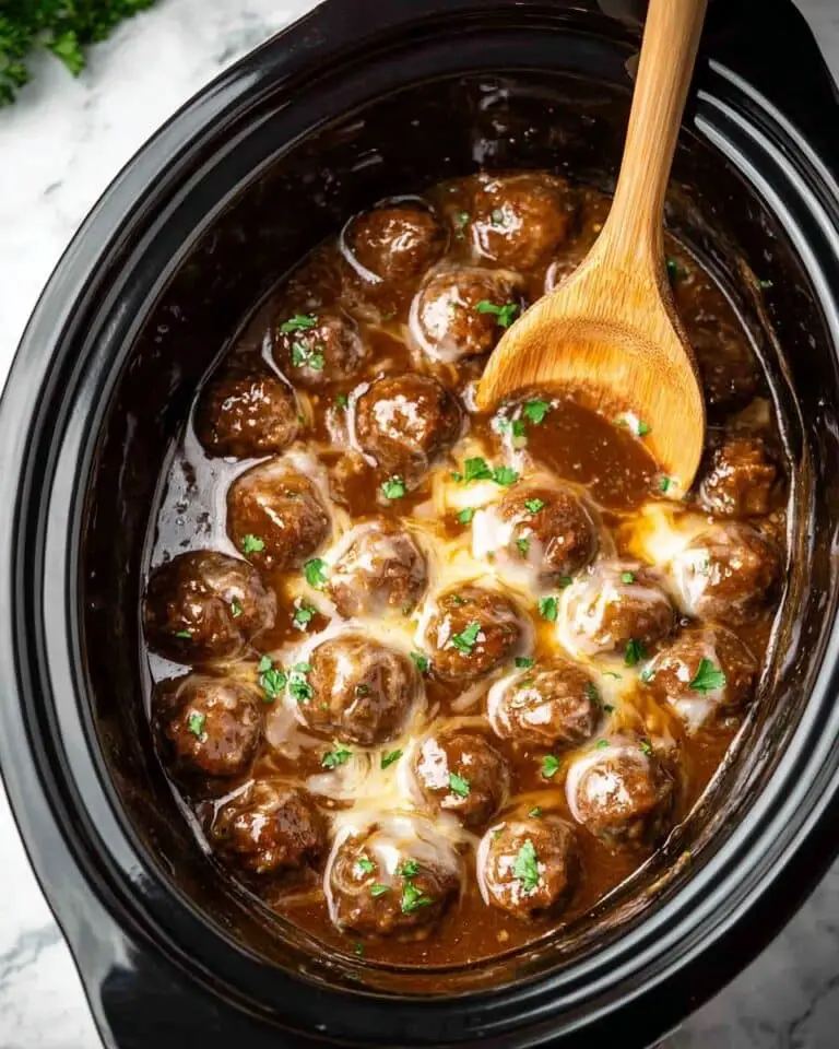 Crock Pot French Onion Meatballs Recipe