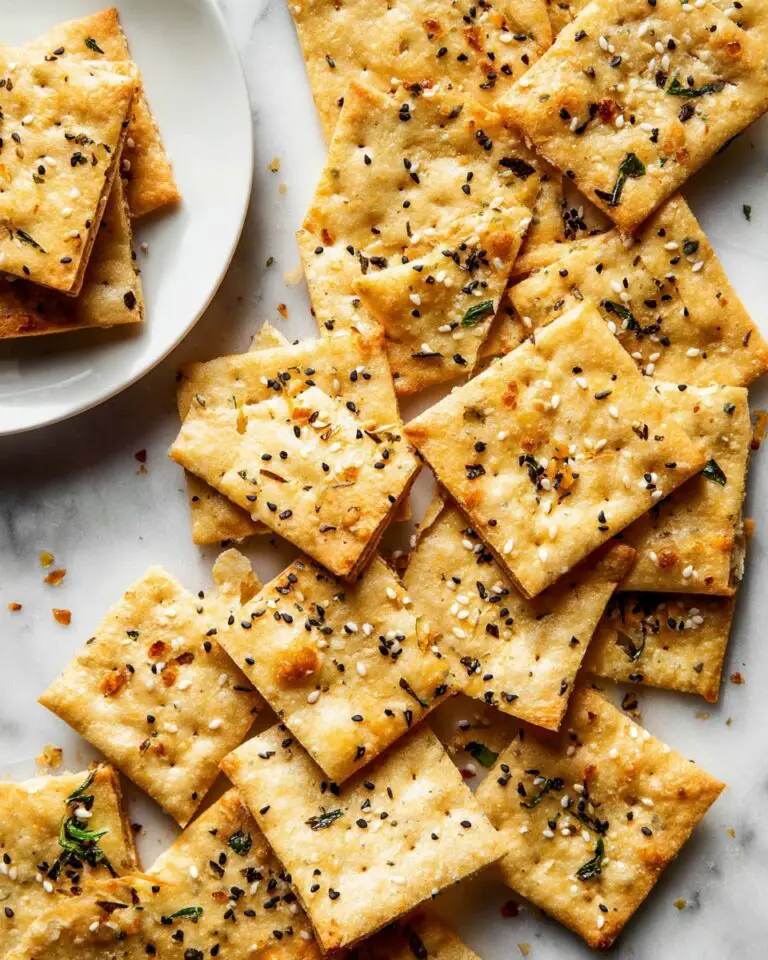 Homemade Cheddar Cheese Crackers with Everything Bagel Seasoning Recipe