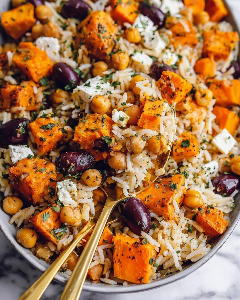 Roasted Butternut Squash Orzo with Chickpeas and Feta Recipe