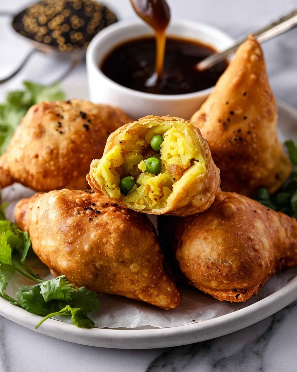 Classic Potato Samosas with Crispy Pastry and Spiced Potato Filling Recipe