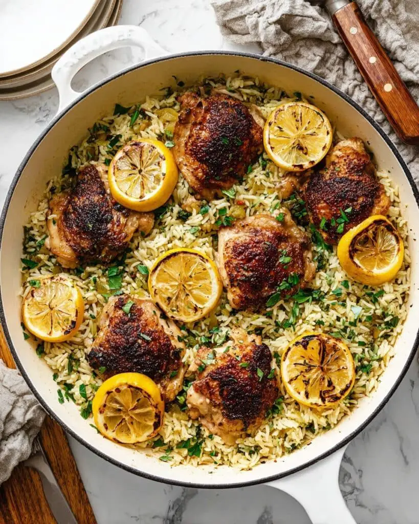 Best One-Pan Lemon Herb Chicken and Rice Recipe
