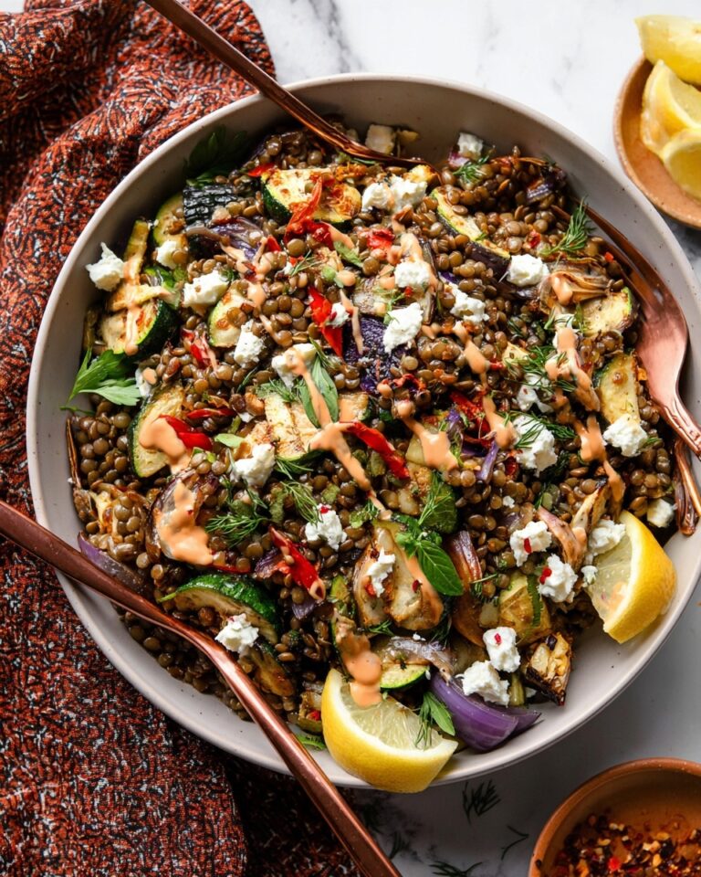 Lemony Lentil and Roasted Eggplant Salad Recipe