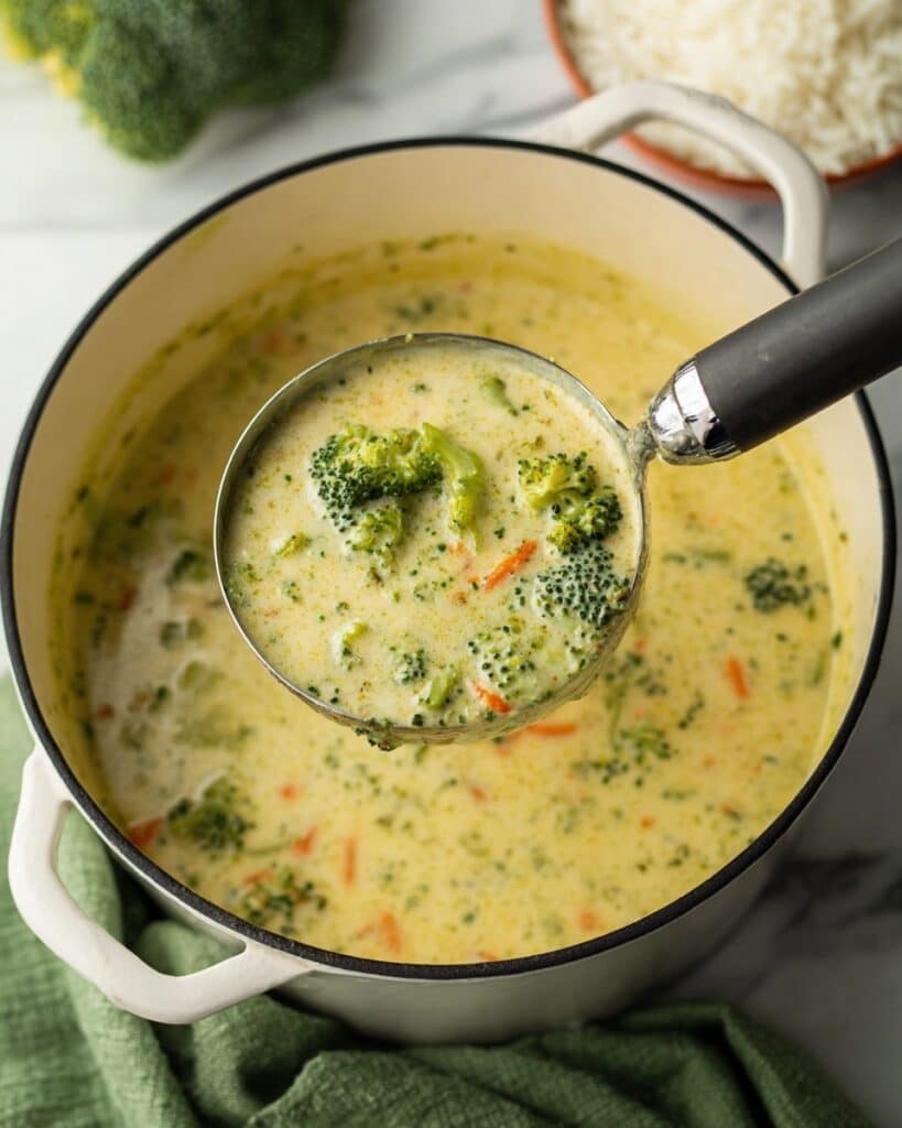 High Protein Broccoli Cheddar Soup Recipe