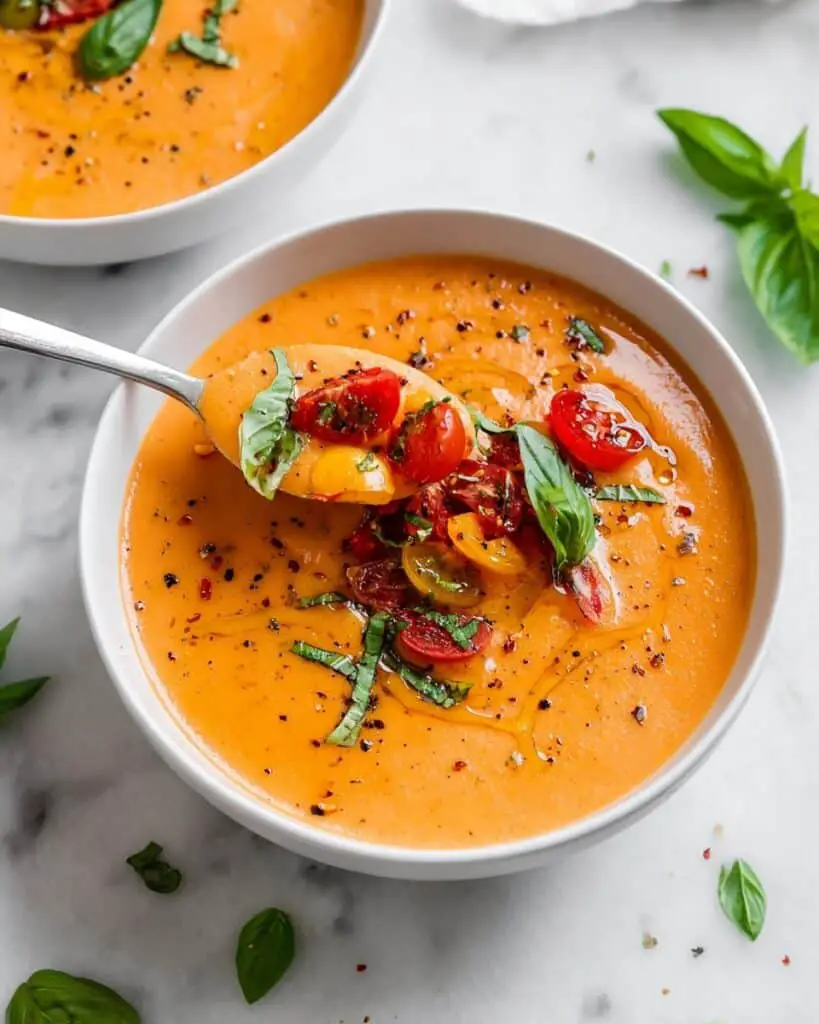 Fresh Tomato Gazpacho with Cucumber Recipe