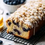 Lemon Blueberry Loaf with Lemon Icing and Crispy Crumble Recipe