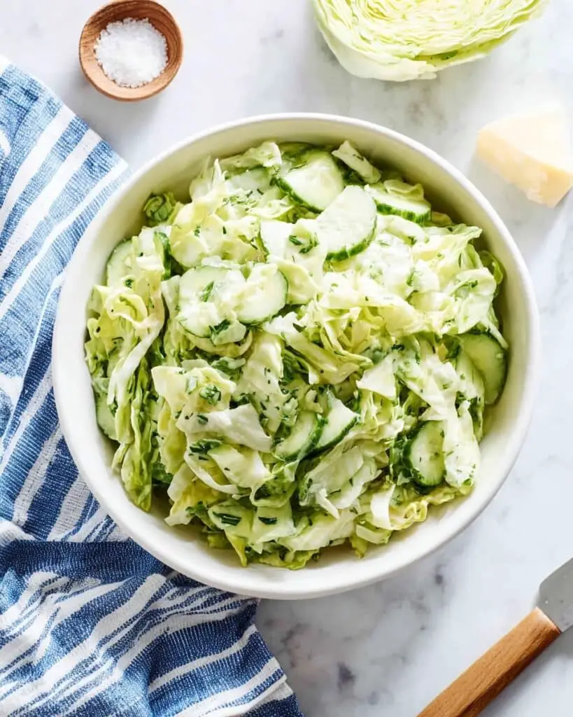 Cabbage Cucumber Salad with Fresh Dill and Simple Dressing Recipe