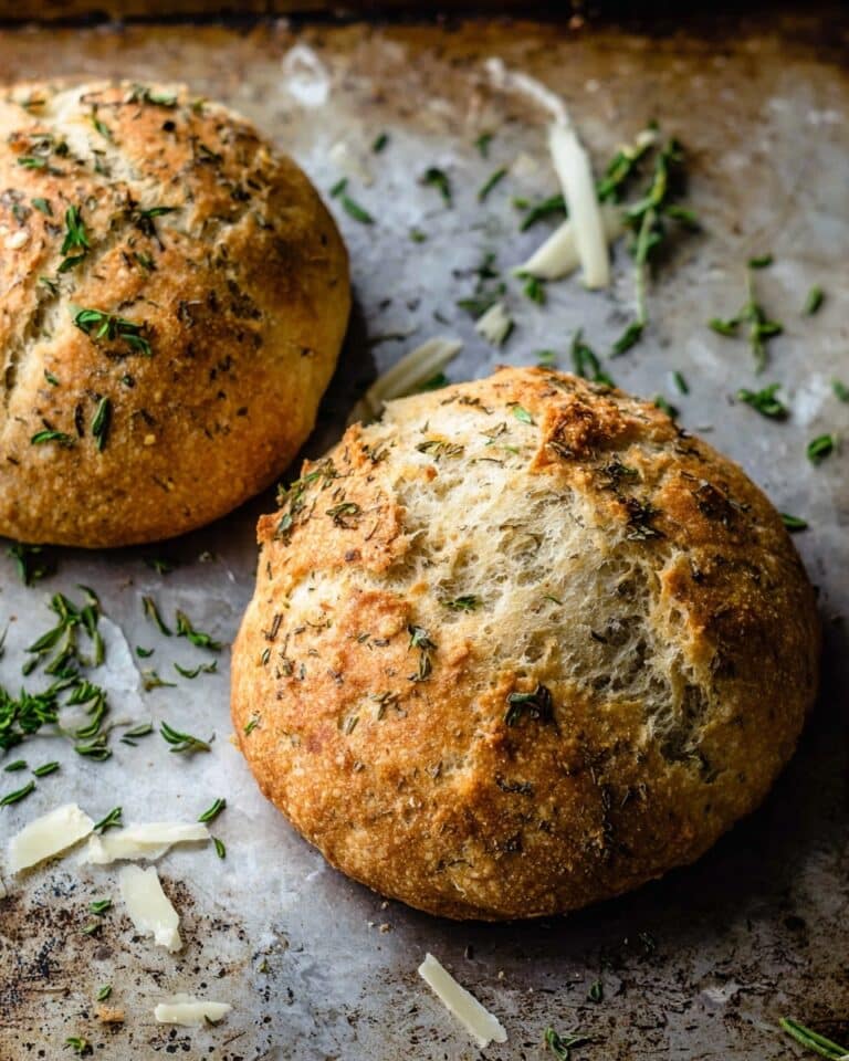Rustic Garlic Parmesan Herb Bread Recipe
