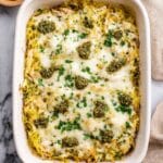 Cheesy Pesto Chicken Spaghetti Squash Recipe