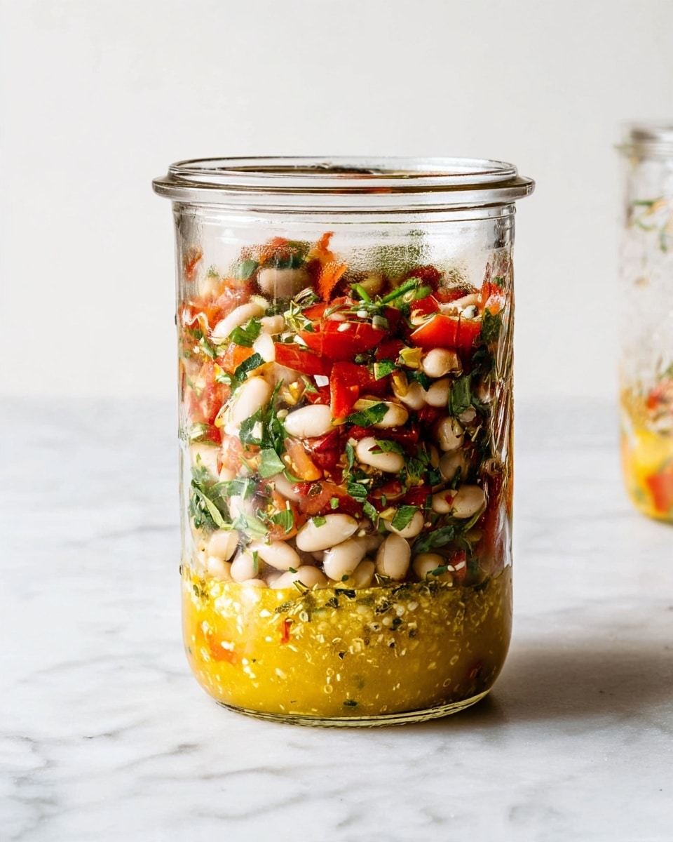Marinated White Beans with Fresh Herbs and Roasted Red Peppers Recipe
