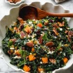 Roasted Sweet Potato Kale Salad with Quinoa, Pecans, and Goat Cheese Recipe