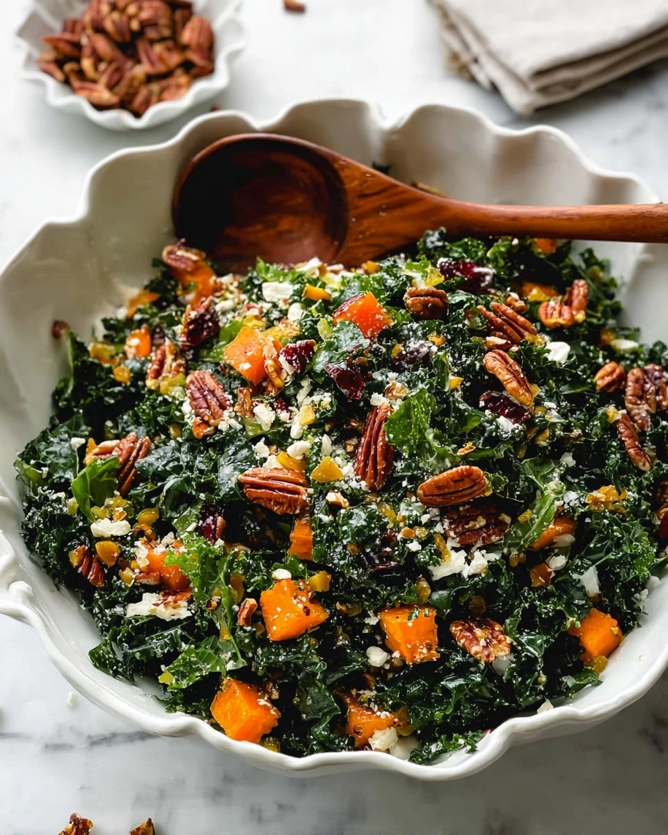 Roasted Sweet Potato Kale Salad with Quinoa, Pecans, and Goat Cheese Recipe