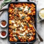 Pumpkin Tomato Pasta Bake with Walnut Sage Topping Recipe