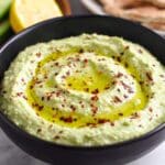 Green Pea Hummus with Cucumber & Mint Recipe