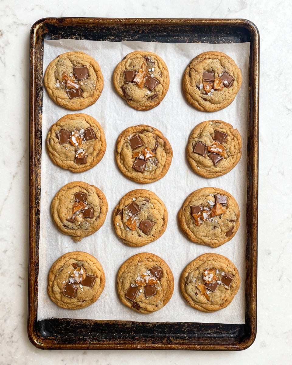 A clear glass bowl is placed on a white marbled surface, filled with a clumpy mixture of cookie dough. The dough is light brown and thick, studded with chunks of dark chocolate and bits of a crispy biscuit, showing rough and uneven textures throughout. The mixture sits roughly in the center of the bowl with some small pieces scattered close to the edges. Photo taken with an iphone --ar 4:5 --v 7
