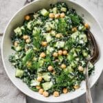 Kale Chickpea Salad with Lemon Tahini Dressing Recipe