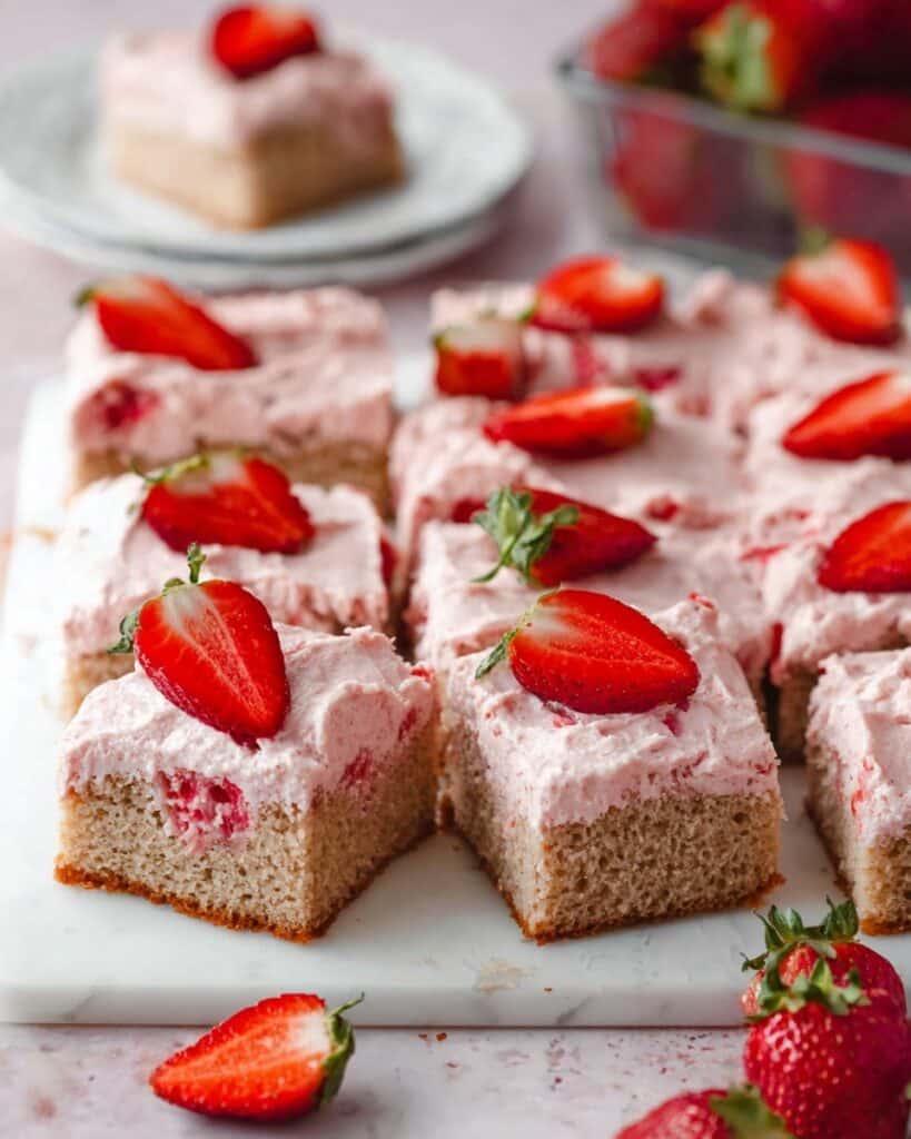 9×13 Strawberry Cake with Strawberry Cream Cheese Frosting Recipe