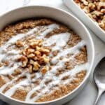Creamy Red Split Lentil Porridge with Cinnamon, Coconut Milk, and Walnuts Recipe