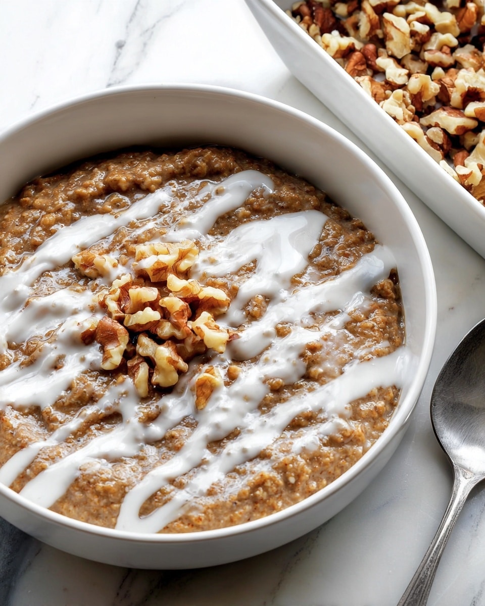 Creamy Red Split Lentil Porridge with Cinnamon, Coconut Milk, and Walnuts Recipe