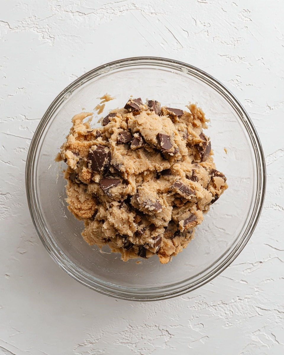Ten round cookies are evenly spaced on a white parchment paper-lined baking tray with worn dark edges. Each cookie is golden brown with a slightly cracked, soft texture, topped with scattered chunks of milk chocolate and small pieces of a reddish-brown cookie. The cookies have small flakes of white salt sprinkled on top, adding contrast to the warm tones. The baking tray sits on a white marbled surface. Photo taken with an iphone --ar 4:5 --v 7